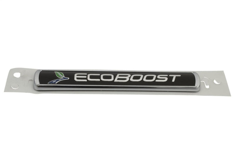 Ford Racing Black/Silver EcoBoost Emblem 3-1/2in x 9/16in - Set of 2 - Racecraft Industries