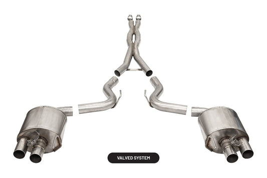 Corsa 2015-2020 Ford Mustang GT350/R 5.2L V8 Dual Rear Cat-Back- Stainless Dual Rear Exit - Racecraft Industries