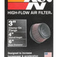 K&N Universal Round Clamp-On Air Filter 3in Flange ID x 6in Base OD x 4.625in Top OD x 3in Height - Racecraft Industries