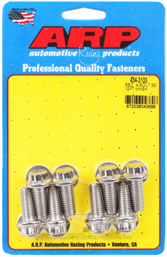 ARP SB Chevy 4-Bolt SS 12pt Motor Mount Bolt Kit - Racecraft Industries