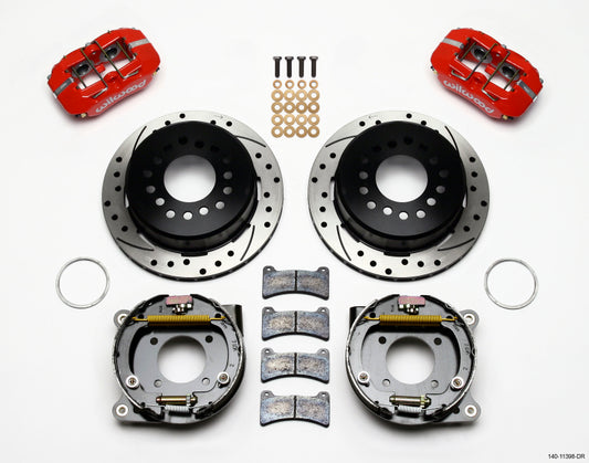 Wilwood Dynapro Low-Profile 11.00in P-Brake Kit Drill-Red Chevy 12 Bolt 2.75in Off w/ C-Clips - Racecraft Industries