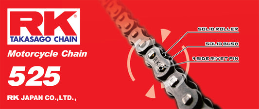 RK Chain 525-130 - Natural - Racecraft Industries