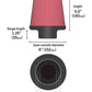 K&N Universal Air Filter Chrome Round Tapered Red - 4in Flange ID x 1.125in Flange Length x 5.5in H - Racecraft Industries