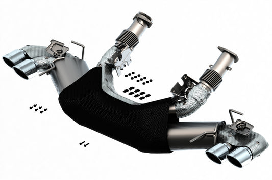Borla 2020 Chevrolet Corvette C8 6.2L S-Type Exhaust System Dual Round A/C Tips 4inx 4.75in - Racecraft Industries