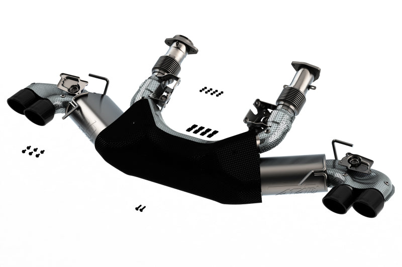 Borla 2020 Chevrolet Corvette C8 6.2 ATAK 3in Exhaust System Dual Round Rolled A/C Black Chrome Tips - Racecraft Industries