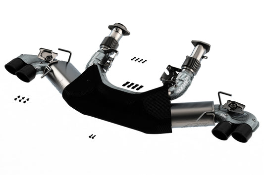 Borla 2020 Chevrolet Corvette C8 6.2 ATAK 3in Exhaust System Dual Round Rolled A/C Black Chrome Tips - Racecraft Industries
