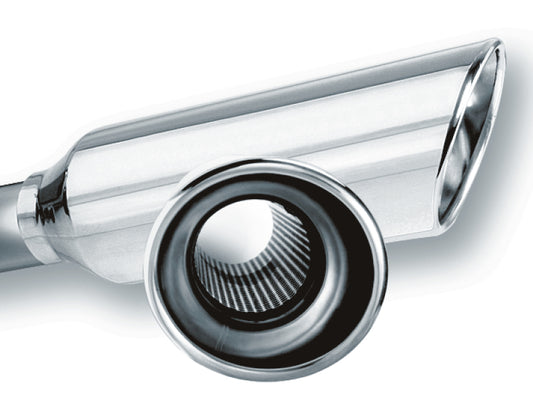 Borla 2.25in Inlet 4in Round Rolled Angle Cut Resonated x 13in Long Exhaust Tip - Racecraft Industries