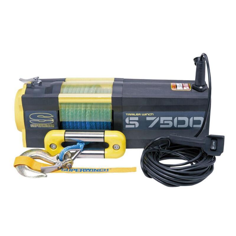 Superwinch 7500 LBS 12V DC 5/16in x 54ft Synthetic Rope S7500 Winch - Racecraft Industries