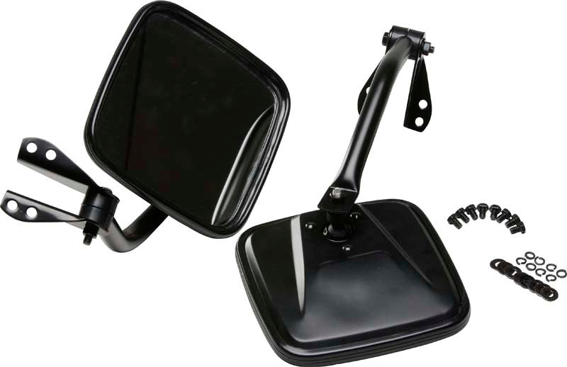 Kentrol 55-86 Jeep CJ Mirror Kit Pair- Powdercoat Black - Racecraft Industries