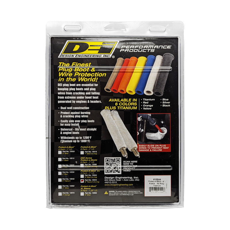 DEI Protect-A-Boot - 8in - 8-pack - No Ring - Titanium - Racecraft Industries