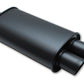 Vibrant StreetPower FLAT BLACK Oval Muffler with Dual 3in Outlets - 2.5in inlet I.D. - Racecraft Industries