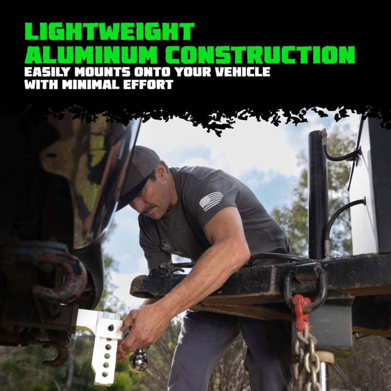 Rhino USA 6In Heavy Duty Drop Hitch - 2In (Silver) - Racecraft Industries