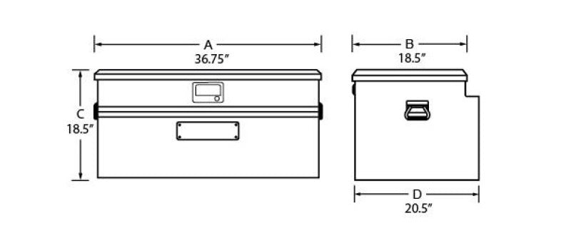 Tradesman Aluminum Flush Mount Truck Tool Box (36in.) - Black - Racecraft Industries