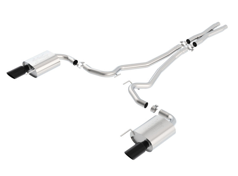 Borla Atak S Cat-Back 15-17 Ford Mustang GT 5.0L V8 MT/AT 2.5in pipe 4in tip (Black Chrome) - Racecraft Industries