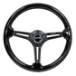 NRG Reinforced Steering Wheel (350mm / 3in. Deep) Blk Wood w/Blk Matte Spoke/Black Center Mark - Racecraft Industries