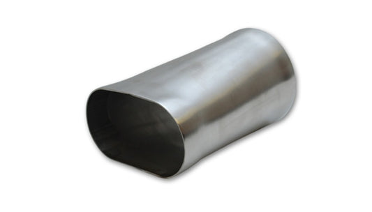 Vibrant 3in oval (Nominal) x 3in Round Transiton adapter T304 SS 6in long - Racecraft Industries