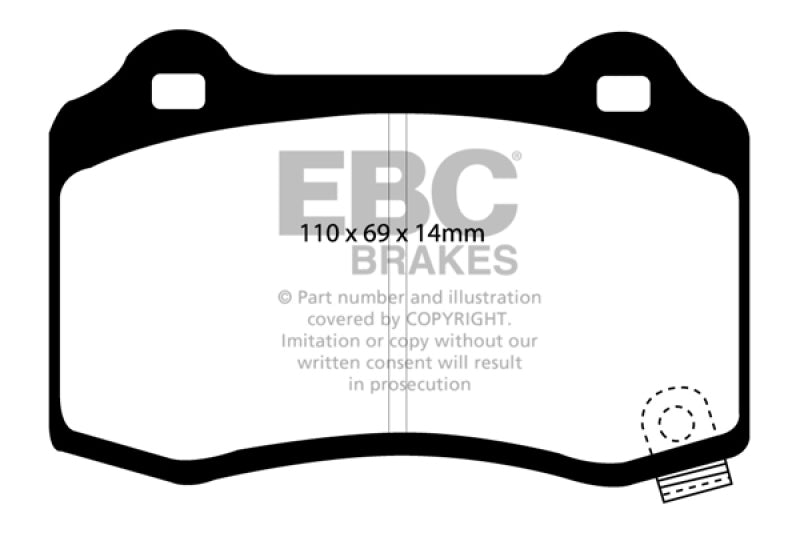 EBC 15+ Cadillac CTS 3.6 Twin Turbo Yellowstuff Rear Brake Pads - Racecraft Industries