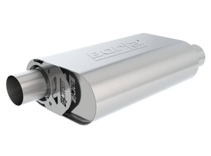 Borla CrateMuffler SBC Hot 350/383 3inch Offset/Offset 14in x 4.35in x 9in Oval Muffler - Racecraft Industries