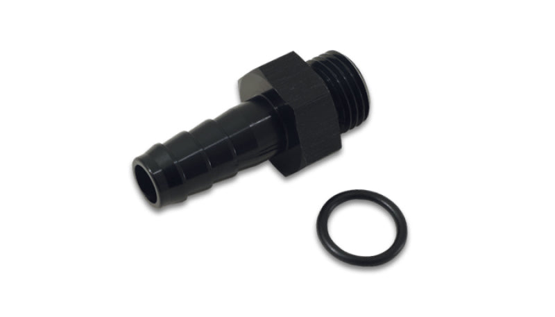 Vibrant Aluminum Male -6AN ORB to 3/8in Barb w/O-Ring - Anodized Black - Racecraft Industries