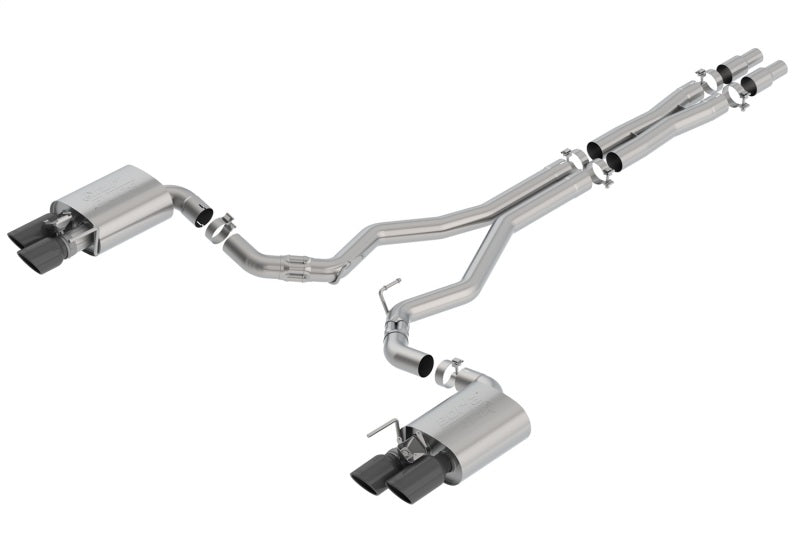 Borla 2018 Ford Mustang GT 5.0L AT/MT 3in ATAK Catback Exhaust Black Chrome Tips w/ Valves - Racecraft Industries