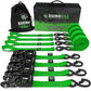 Rhino USA Heavy Duty Ratchet Tie-Down 4-Pack (Green) 1.6In X 8Ft - Racecraft Industries