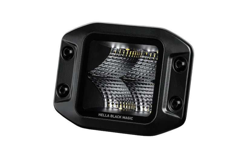 Hella Universal Black Magic 3.2in L.E.D. Cube Kit - Flood Beam (Flush Mount) - Racecraft Industries