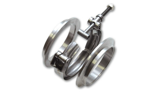 Vibrant T304 SS V-Band Flange Assembly for 2.5in O.D. Tubing incl 2 V-Band flanges & 1 V-Band Clamp - Racecraft Industries