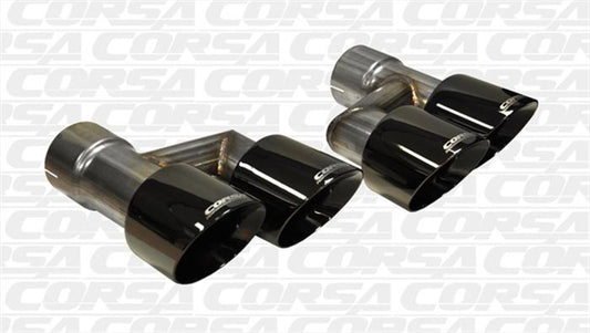 Corsa 2015-2017 Ford Mustang GT 5.0 Black Quad Tips Kit - Racecraft Industries