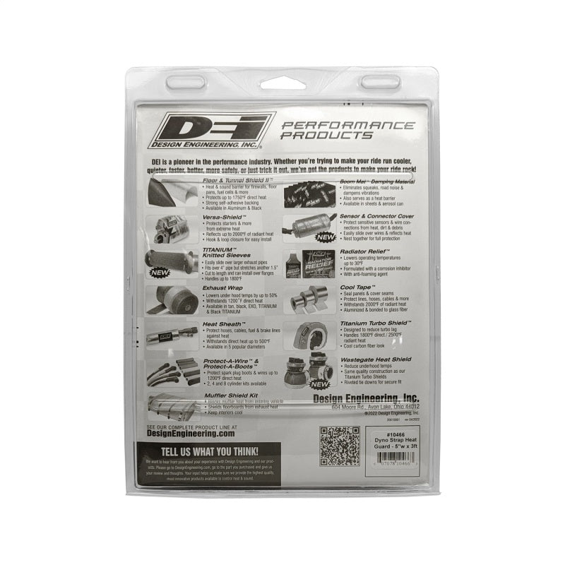 DEI Dyno Strap Heat Guard 5in w x 3ft - Aluminized - Racecraft Industries