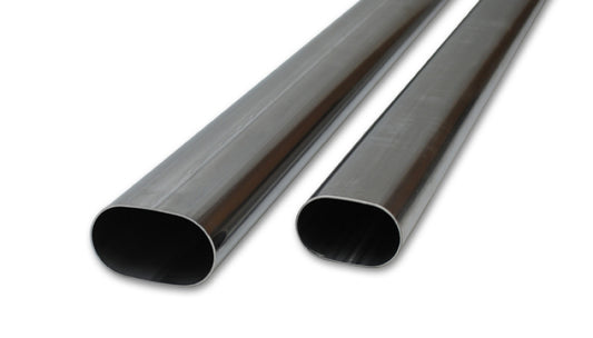 Vibrant 3in Oval (Nominal Size) T304 SS Straight Tubing (16 ga) - 5 foot length - Racecraft Industries