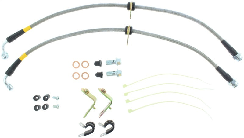 StopTech 11-14 Ford Mustang GT 5.0L V8 Stainless Steel Front Brake Lines - Racecraft Industries