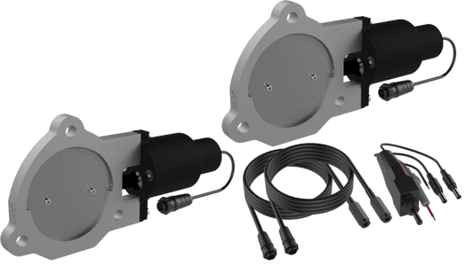 QTP 3.5in Bolt-On QTEC Dual Electric Cutout Valves - Pair - Racecraft Industries