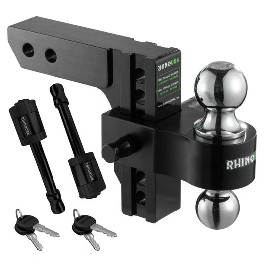 Rhino USA 6In Heavy Duty Drop Hitch - 2In (Black) - Racecraft Industries