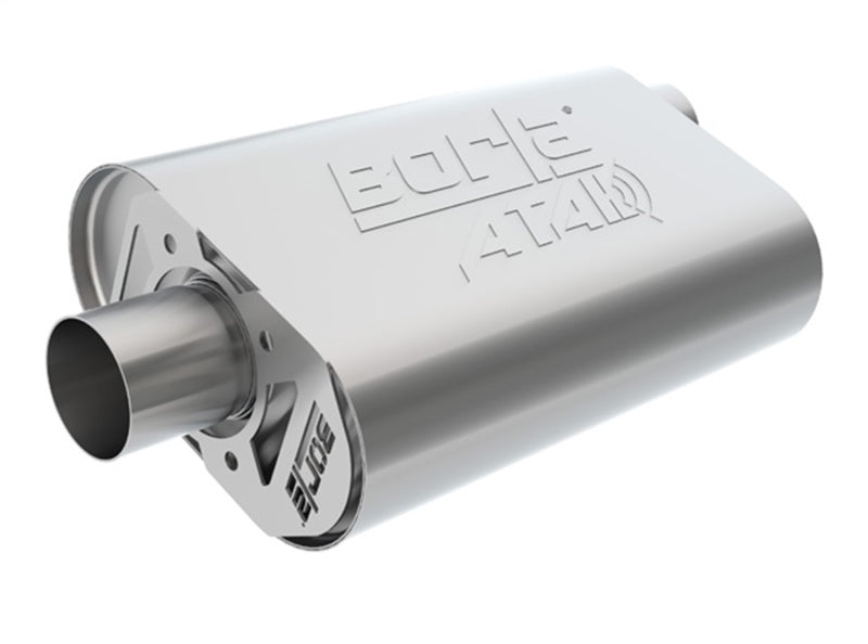Borla CrateMuffler BBC 396/402/427 ATAK 2.5 inch ID Offset/Center 14in x 4.35in x 9in Oval Muffler - Racecraft Industries