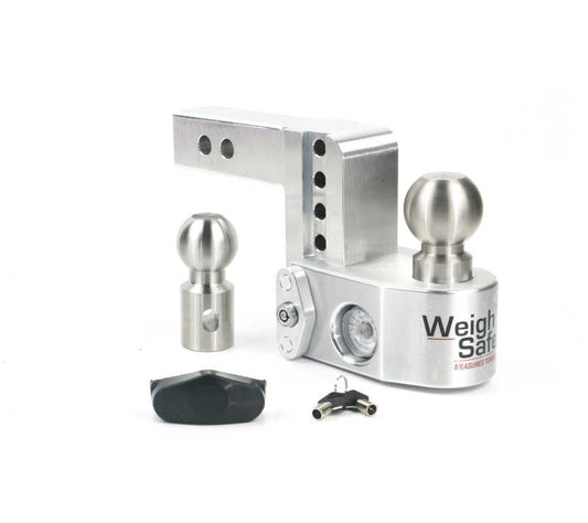 Weigh Safe 4in Drop Hitch w/Built-In Scale & 2in Shank (10K/12.5K GTWR) - Aluminum - Racecraft Industries