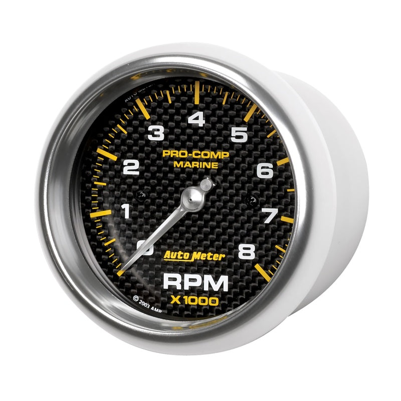 Autometer Marine Carbon Fiber 3-3/8in 8k RPM Tachometer - Racecraft Industries