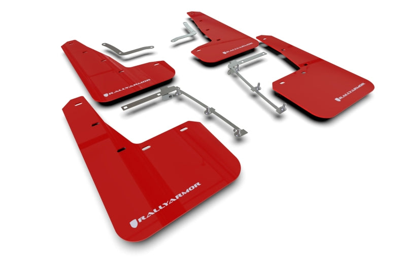 Rally Armor 20-23 Toyota GR Yaris Red Mud Flap w/White Logo - Racecraft Industries