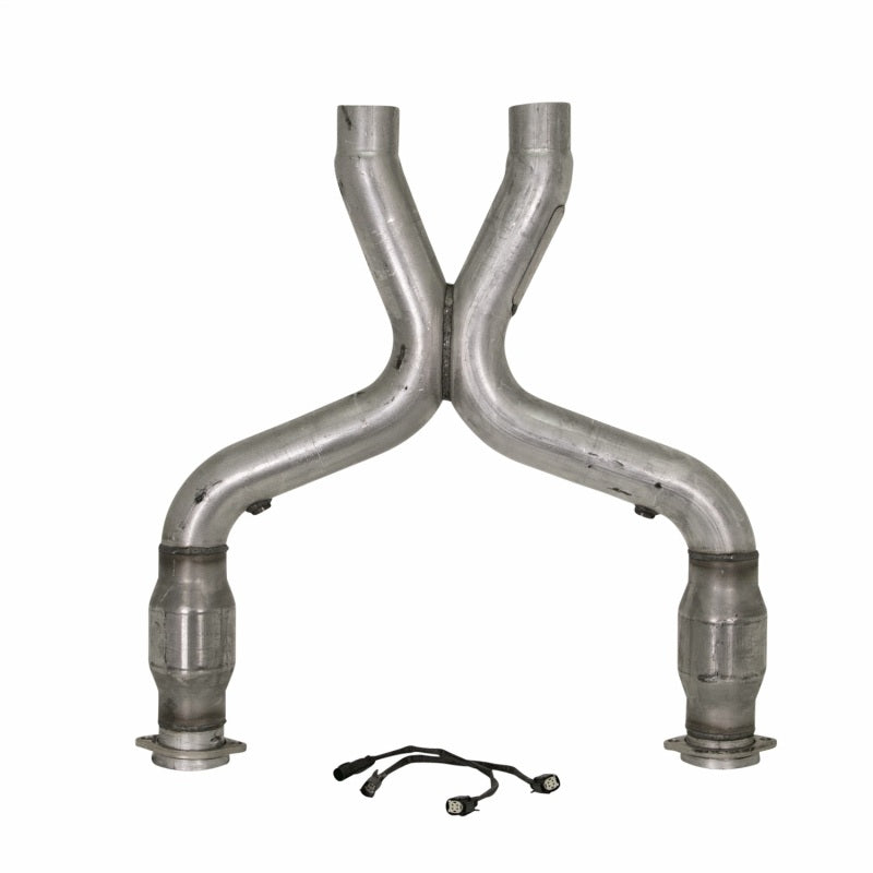 BBK 11-14 Mustang 5.0 Short Mid X Pipe With Catalytic Converters 3.0 For BBK Long Tube Headers - Racecraft Industries