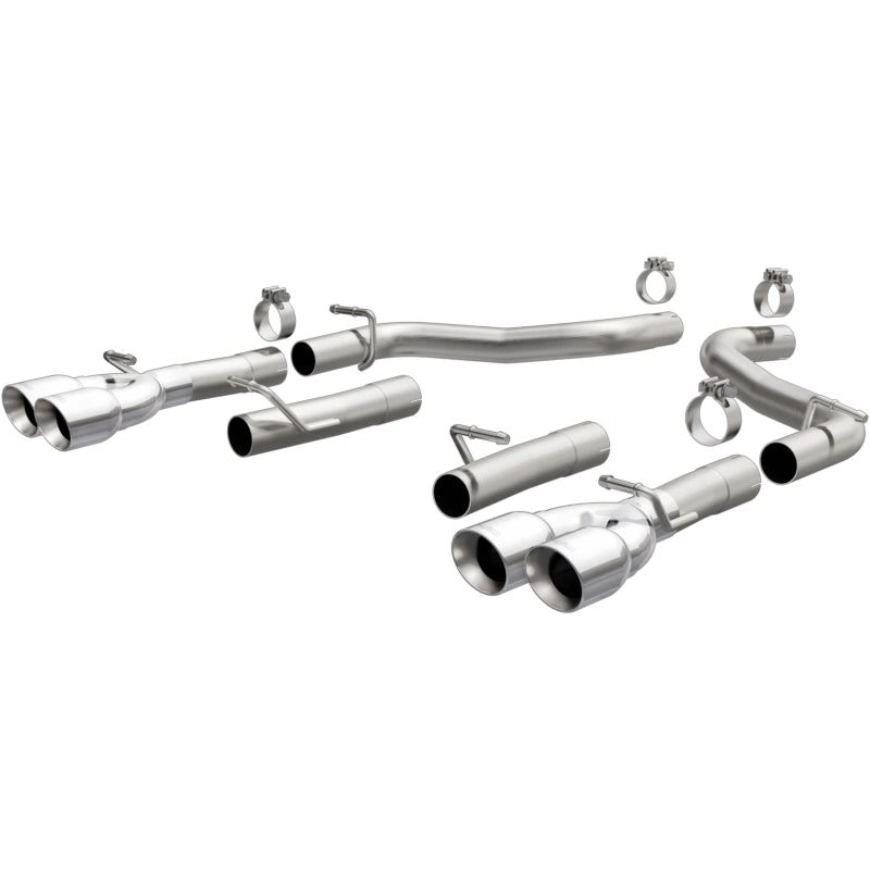 MagnaFlow Axle-Back, SS, 2.5in, Quad Split Rear 3.5in Tip 2015 Dodge Challenger 3.6L V6 - Racecraft Industries