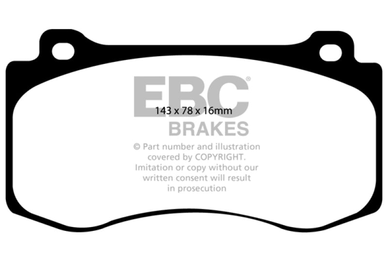 EBC 05-10 Chrysler 300C 6.1 SRT8 Yellowstuff Front Brake Pads (Excl 6 Piston Calipers) - Racecraft Industries