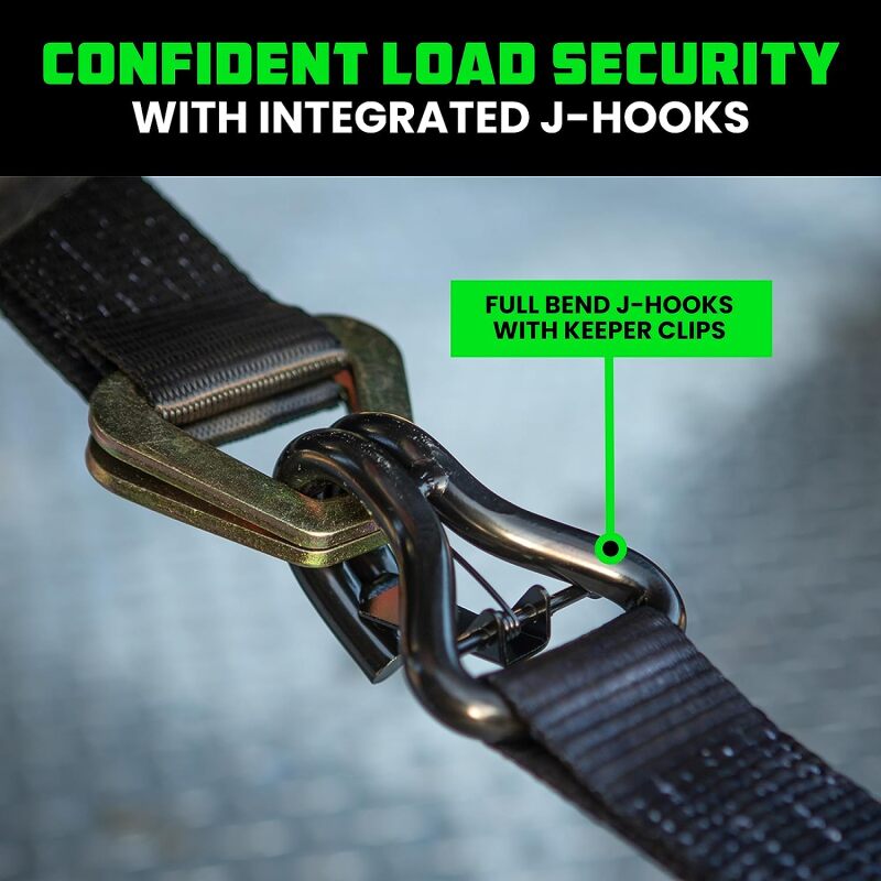 Rhino USA Heavy Duty Vehicle Tie Down Kit- Green - Racecraft Industries