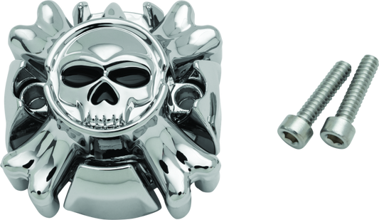 Kuryakyn Replacement Zombie Grip Emblems Without Throttle Boss Chrome - Racecraft Industries