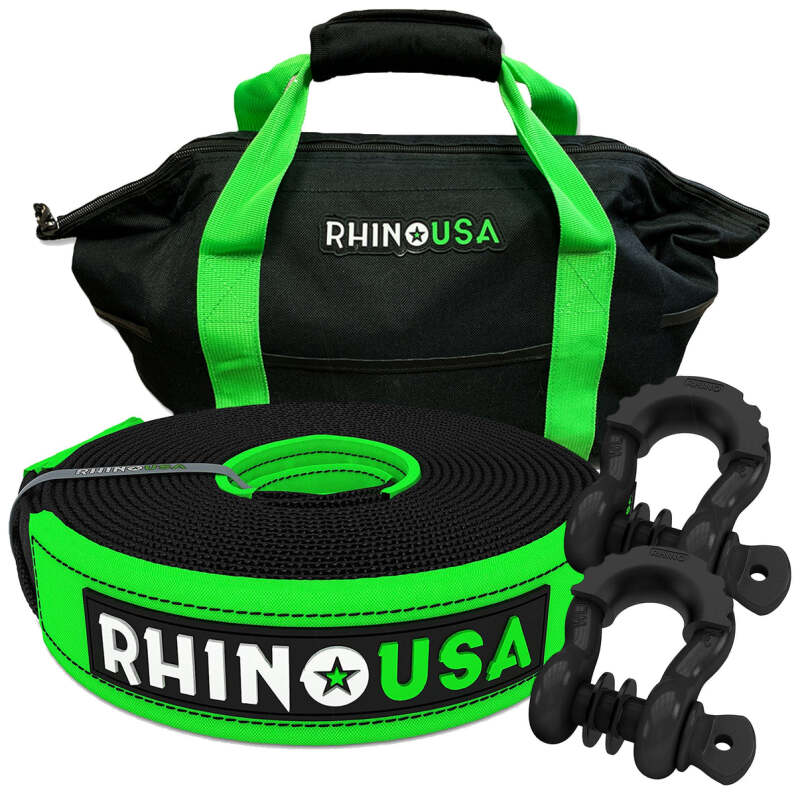 Rhino USA 30Ft Tow Strap/Shackles Combo - Racecraft Industries