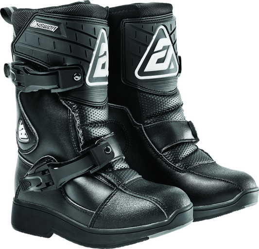 Answer Peewee Boot Black Youth - 12 - Racecraft Industries