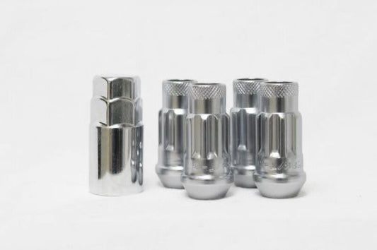 Wheel Mate 14x1.50 Monster Lug Satin Silver Locking Lug Nut - Set of 4 - Racecraft Industries