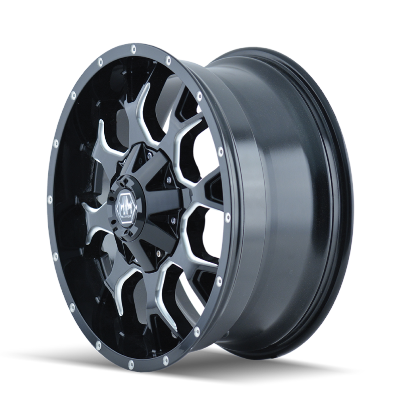 Mayhem 8015 Warrior 20x9 / 6x135 BP / 18mm Offset / 106mm Hub Black w/ Milled Spokes Wheel - Racecraft Industries