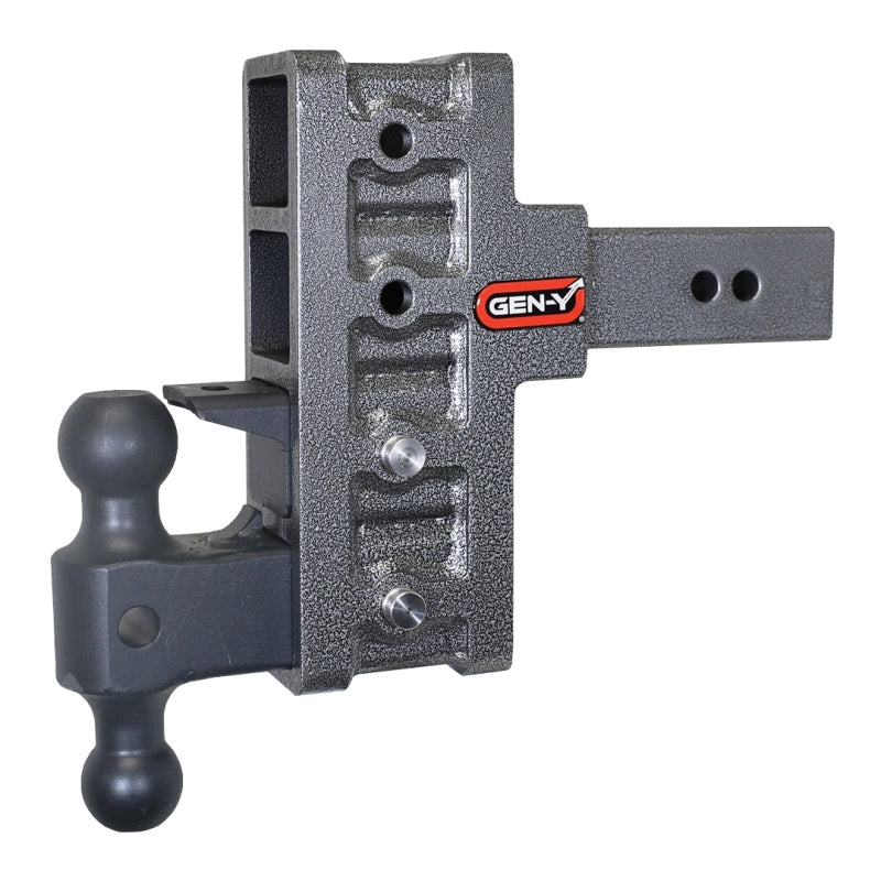 Gen-Y Mega Duty 2.5in Shank 6in Offset Drop 21K Hitch w/GH-061 Dual-Ball/GH-062 Pintle Lock - Racecraft Industries