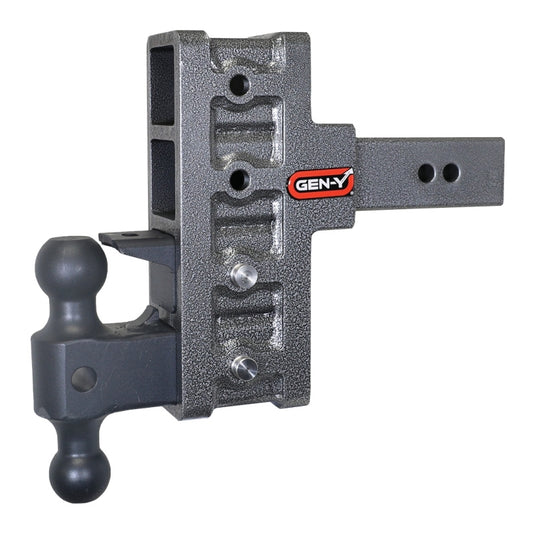 Gen-Y Mega Duty 2.5in Shank 6in Offset Drop 21K Hitch w/GH-061 Dual-Ball/GH-062 Pintle Lock - Racecraft Industries