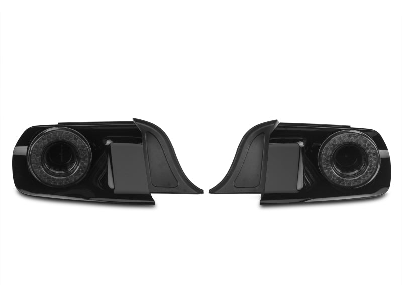Raxiom 15-22 Ford Mustang Halo LED Tail Lights - Gloss Black Housing (Smoked Lens) - Racecraft Industries