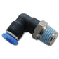 Vibrant Male Elbow Pneumatic Vacuum Fitting (1/4in NPT Thread) - for use with 3/8in(9.5mm) OD tubing - Racecraft Industries
